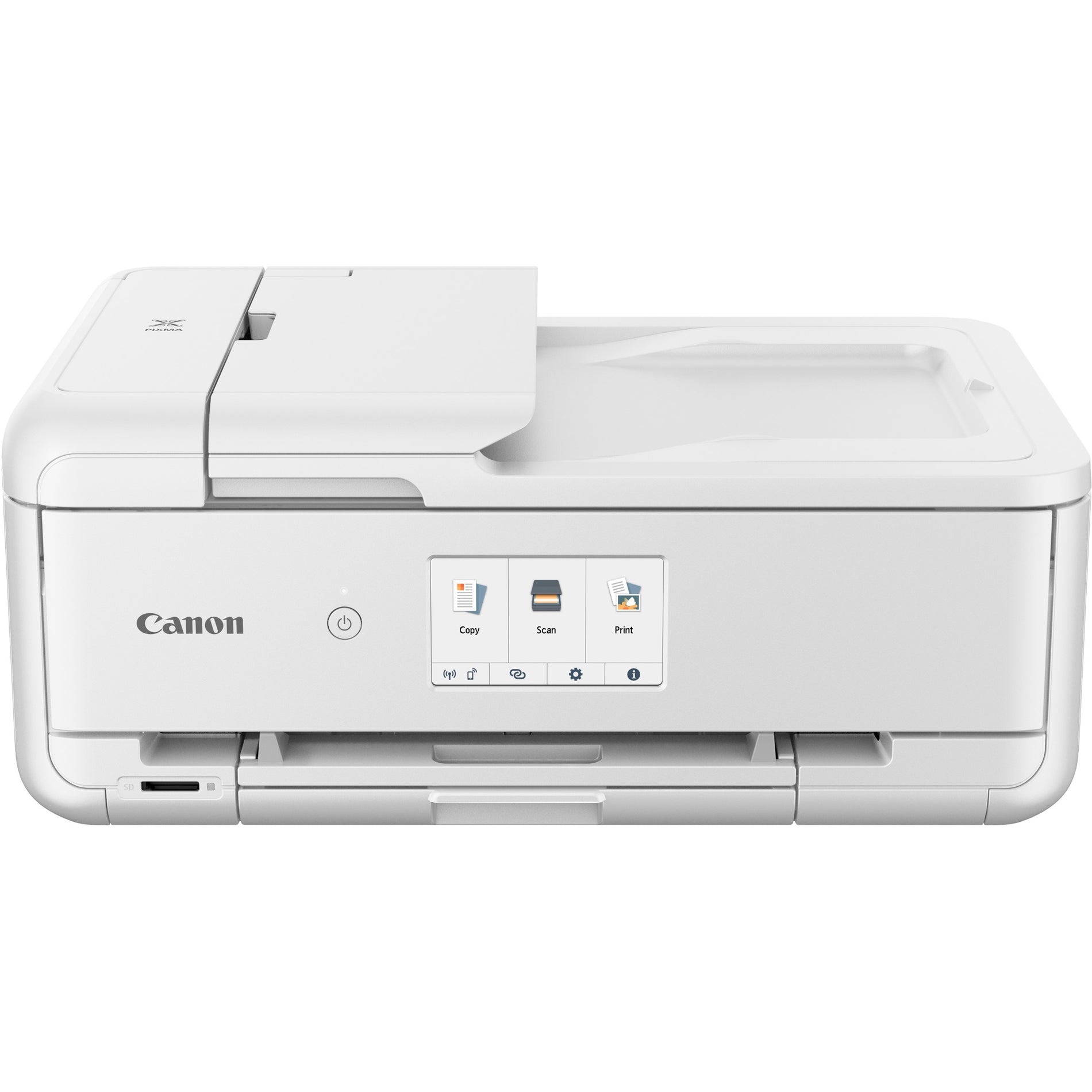 Side view of Canon PIXMA TS9521C showing paper tray and document feeder configuration-alternate-image2