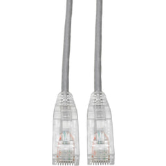 Tripp Lite N201-S05-GY Kabel Patch Cat6 UTP (RJ45) - M/M Gigabit Snagless Terbentuk Tipis Abu-abu 5 kaki.