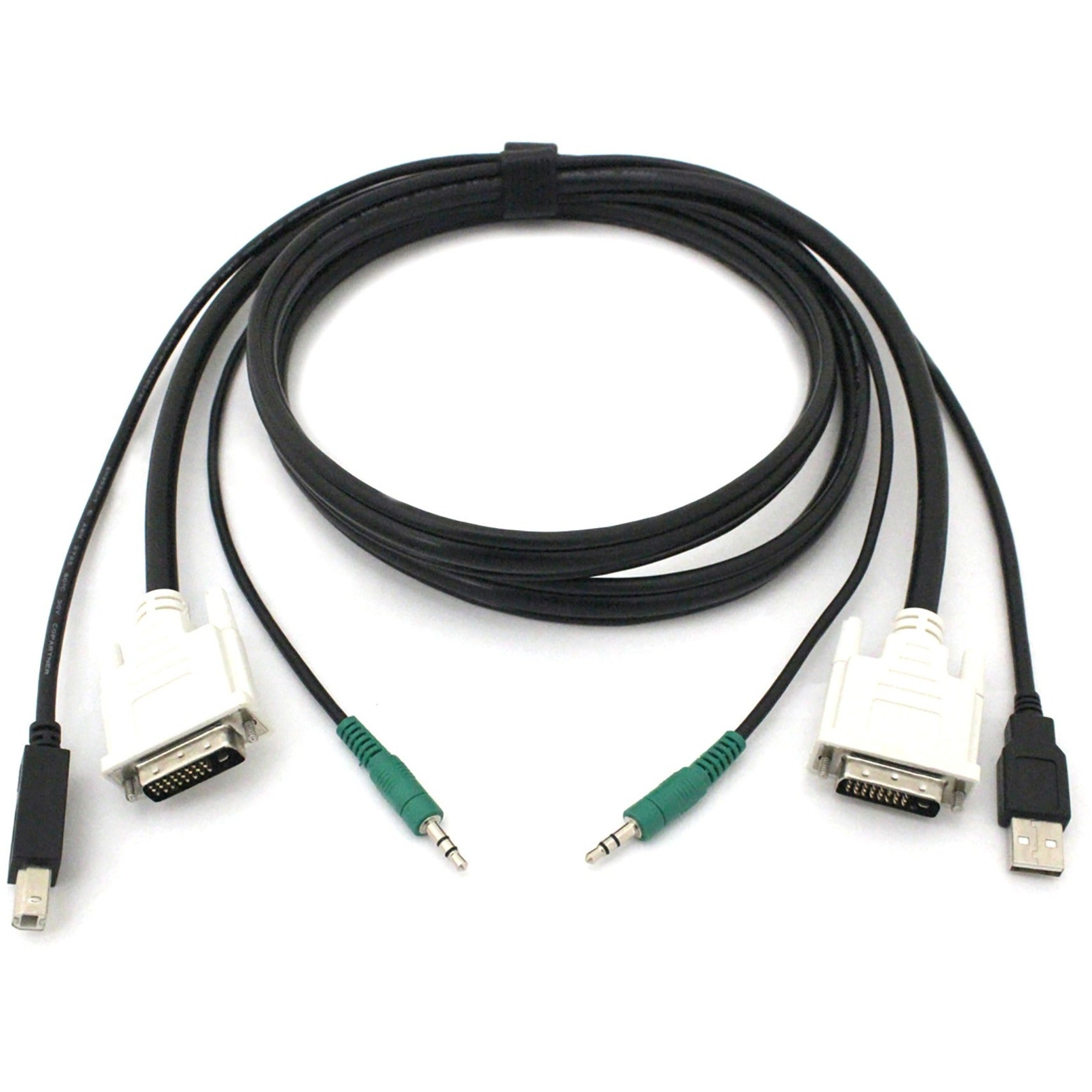 Black Box SKVMCBL-DVI-06 DVI KVM Cable - USB A-B, 3.5mm Audio, 6-ft. (1.8-m), Secure Connection