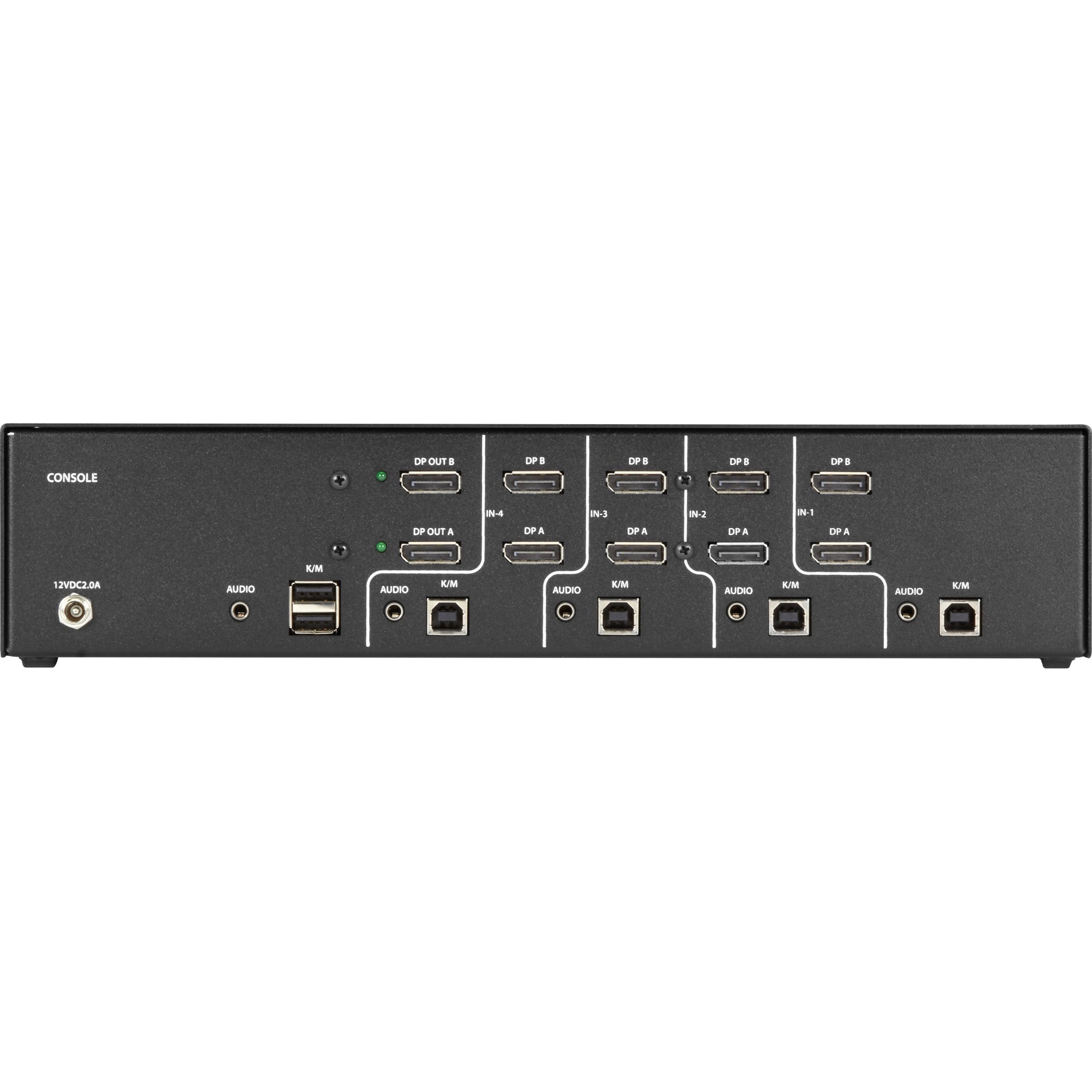 Black Box SS4P-DH-DP-U NIAP 3.0 Secure 4-Port Dual-Head DisplayPort KVM Switch, 4K, TAA Compliant