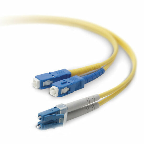 Belkin F2F802L7-03M Duplex Fiber Optic Cable Single-mode 984 ft LC to SC Network Connectors Marque: Belkin Câble en fibre optique duplex Belkin F2F802L7-03M monomode 984 pi connecteurs de réseau LC à SC
