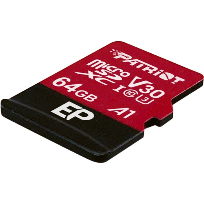 Patriot Memory PEF64GEP31MCX EP Series 64GB microSDXC V30 A1, 64GB Storage Capacity, Class 10/UHS-I (U3), 100 MB/s Read Speed, 80 MB/s Write Speed