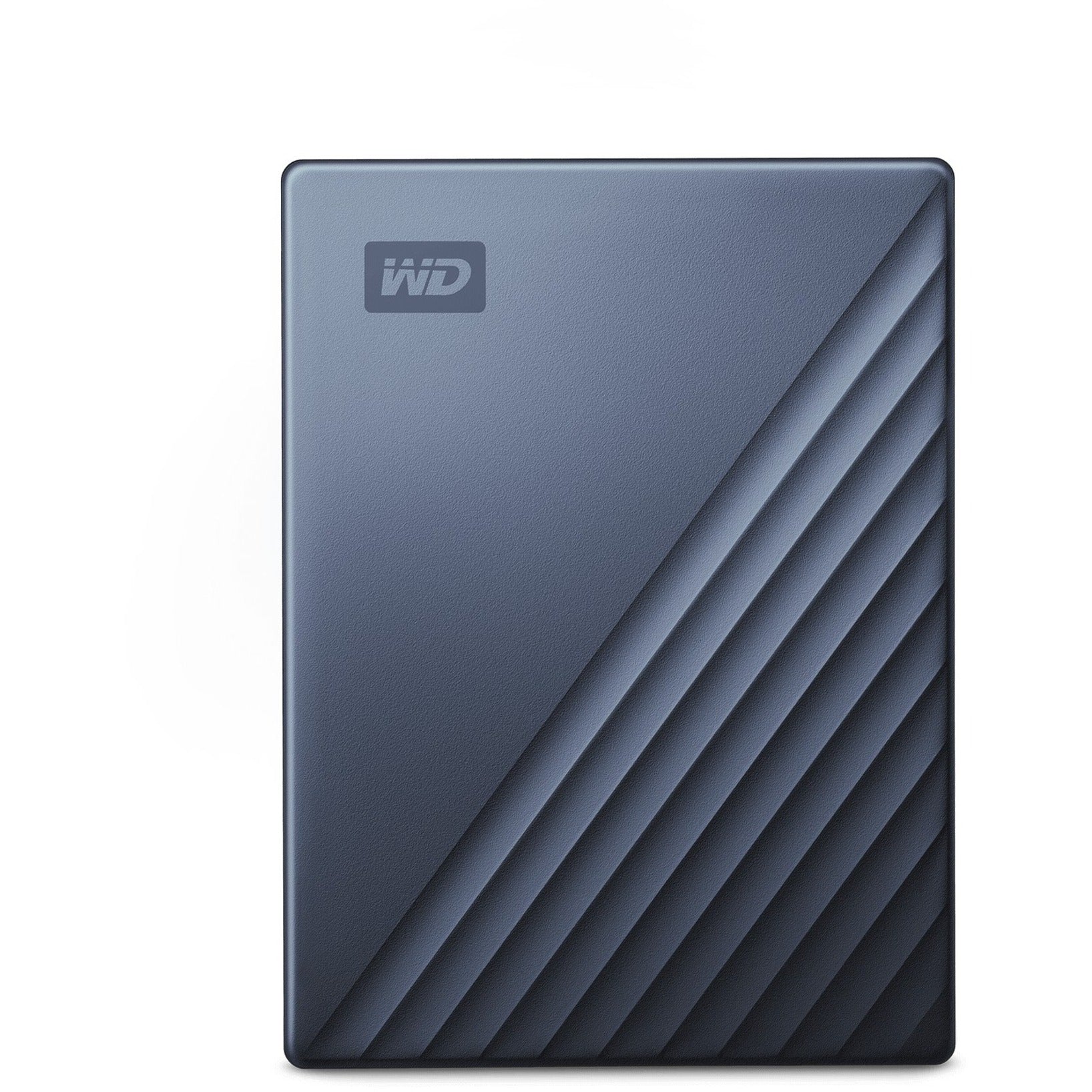 WD My Passport Ultra 2TB portable hard drive in blue with diagonal line pattern design-alternate-image1