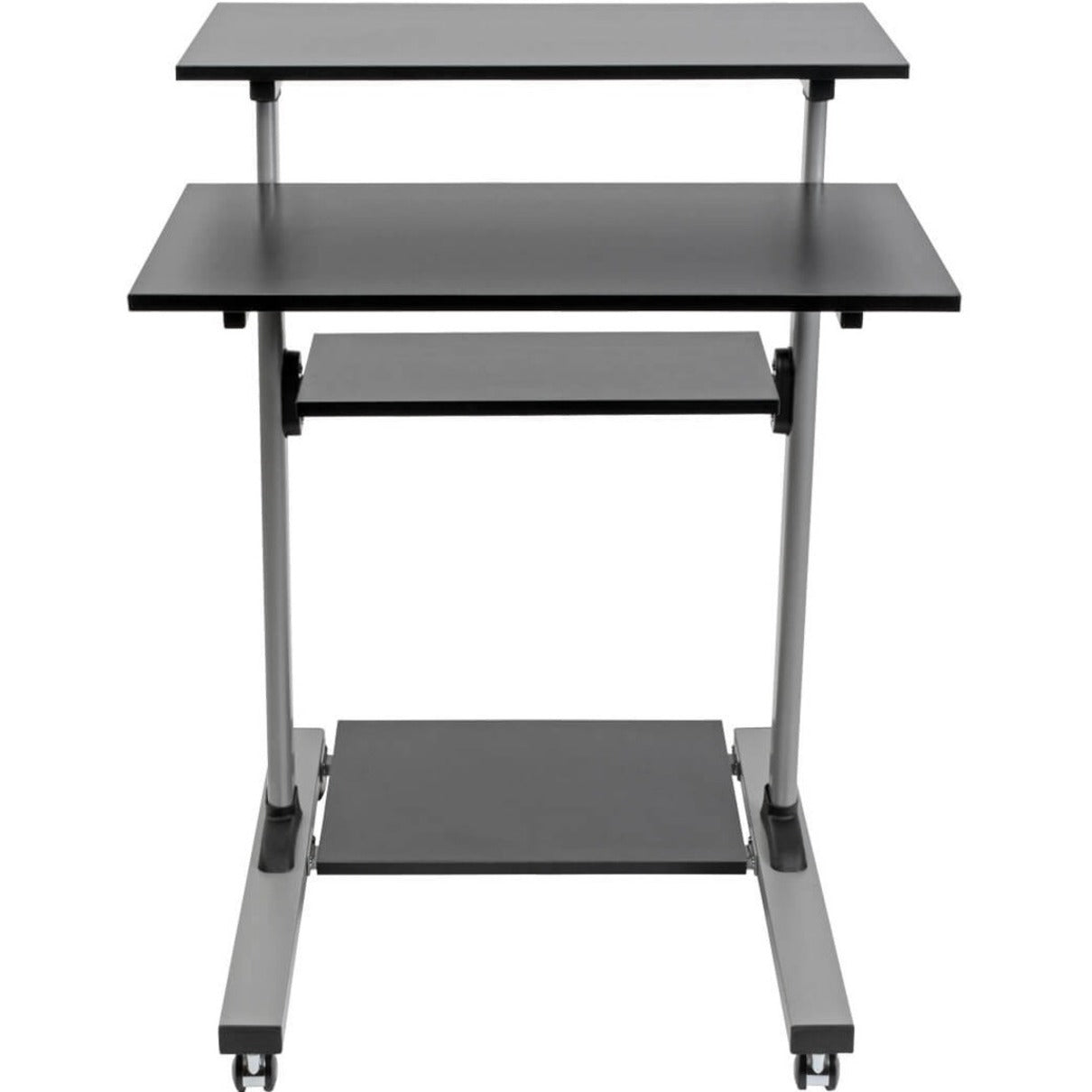 Tripp Lite WWSSRC Rolling Standing Desk/Workstation on Wheels 높이 조절 가능 모바일 132.28lb 수용 능력 블랙