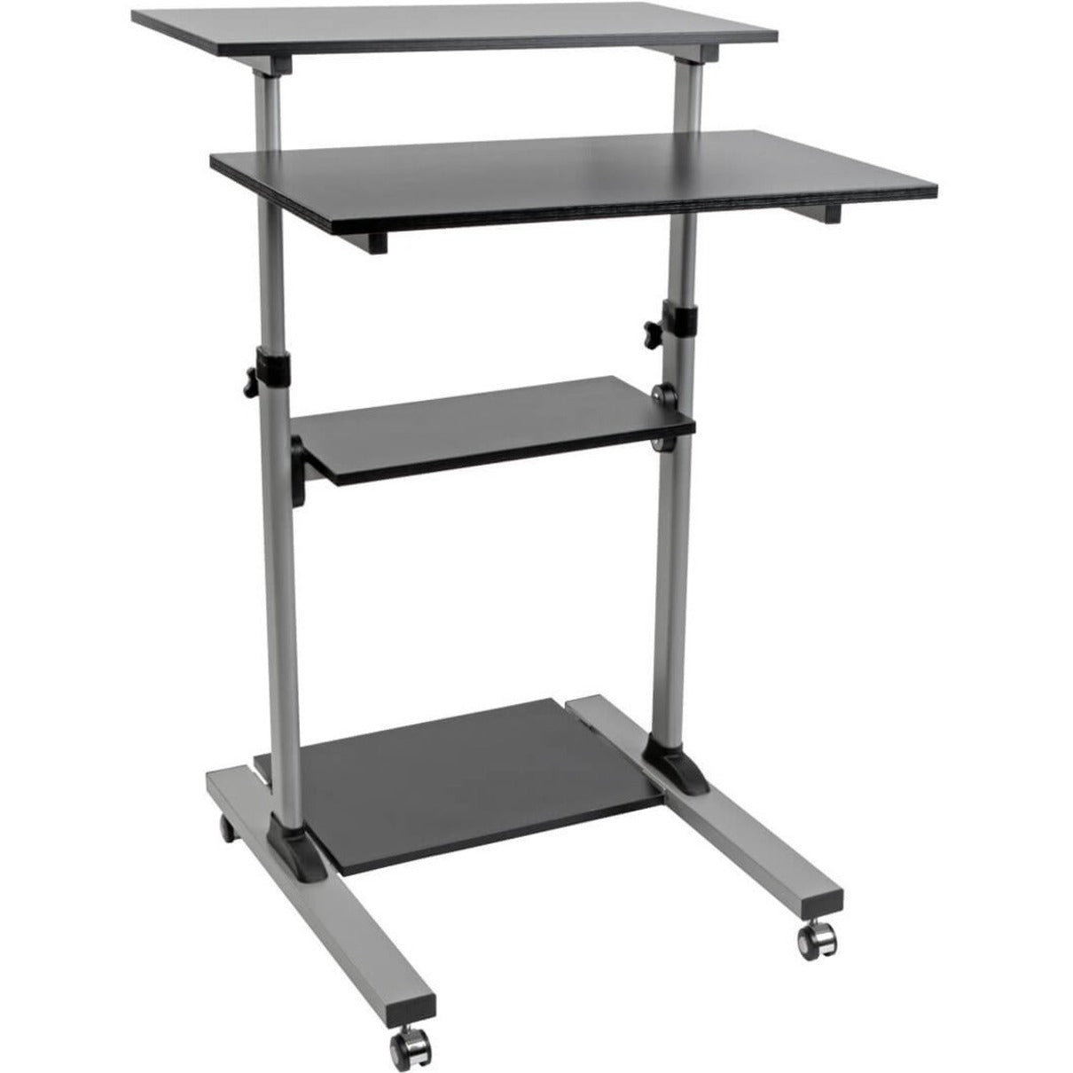 Tripp Lite WWSSRC Rolling Standing Desk/Workstation on Wheels 높이 조절 가능 모바일 132.28lb 수용 능력 블랙