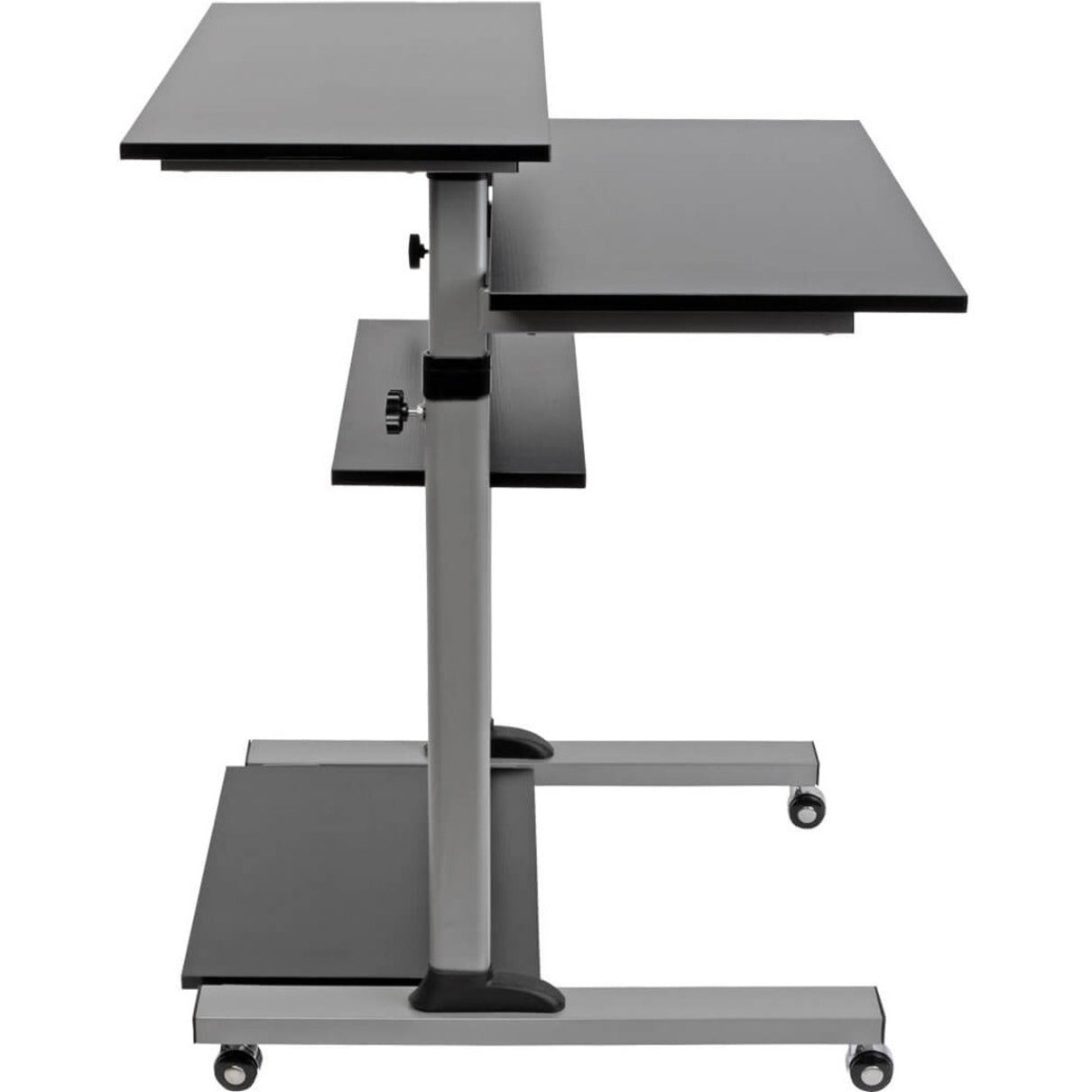 Tripp Lite WWSSRC Rolling Standing Desk/Workstation on Wheels 높이 조절 가능 모바일 132.28lb 수용 능력 블랙