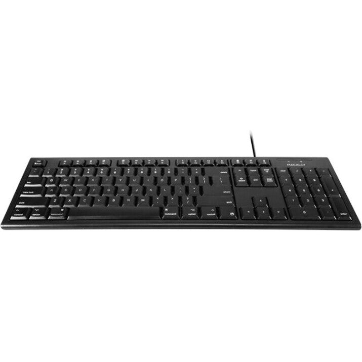 Macally QKEYB Schwarz 104 Tasten Full Size USB Tastatur für Mac Windows und Mac OS kompatibel