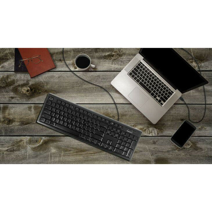 Macally QKEYB Negro Teclado USB de Tamaño Completo de 104 Teclas Compatible con Mac Windows y Mac OS