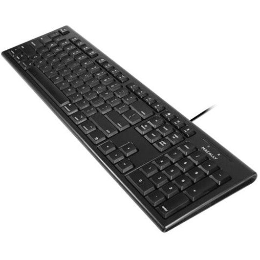 Macally QKEYB Schwarz 104 Tasten Full Size USB Tastatur für Mac Windows und Mac OS kompatibel