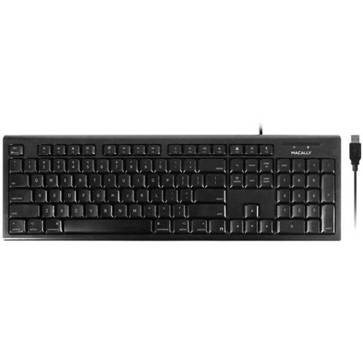 Macally QKEYB Schwarz 104 Tasten Full Size USB Tastatur für Mac Windows und Mac OS kompatibel