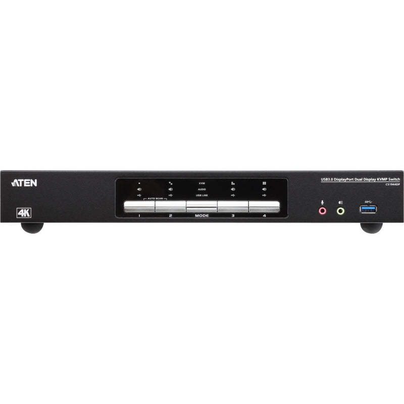 Front panel view of ATEN CS1944DP KVM switch showing control interface and status indicators