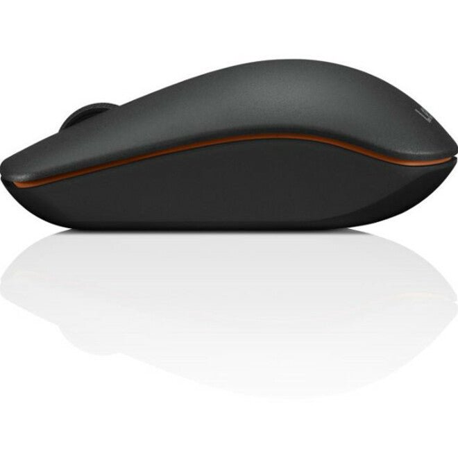 Side profile of Lenovo 400 Wireless Mouse showing ergonomic curves