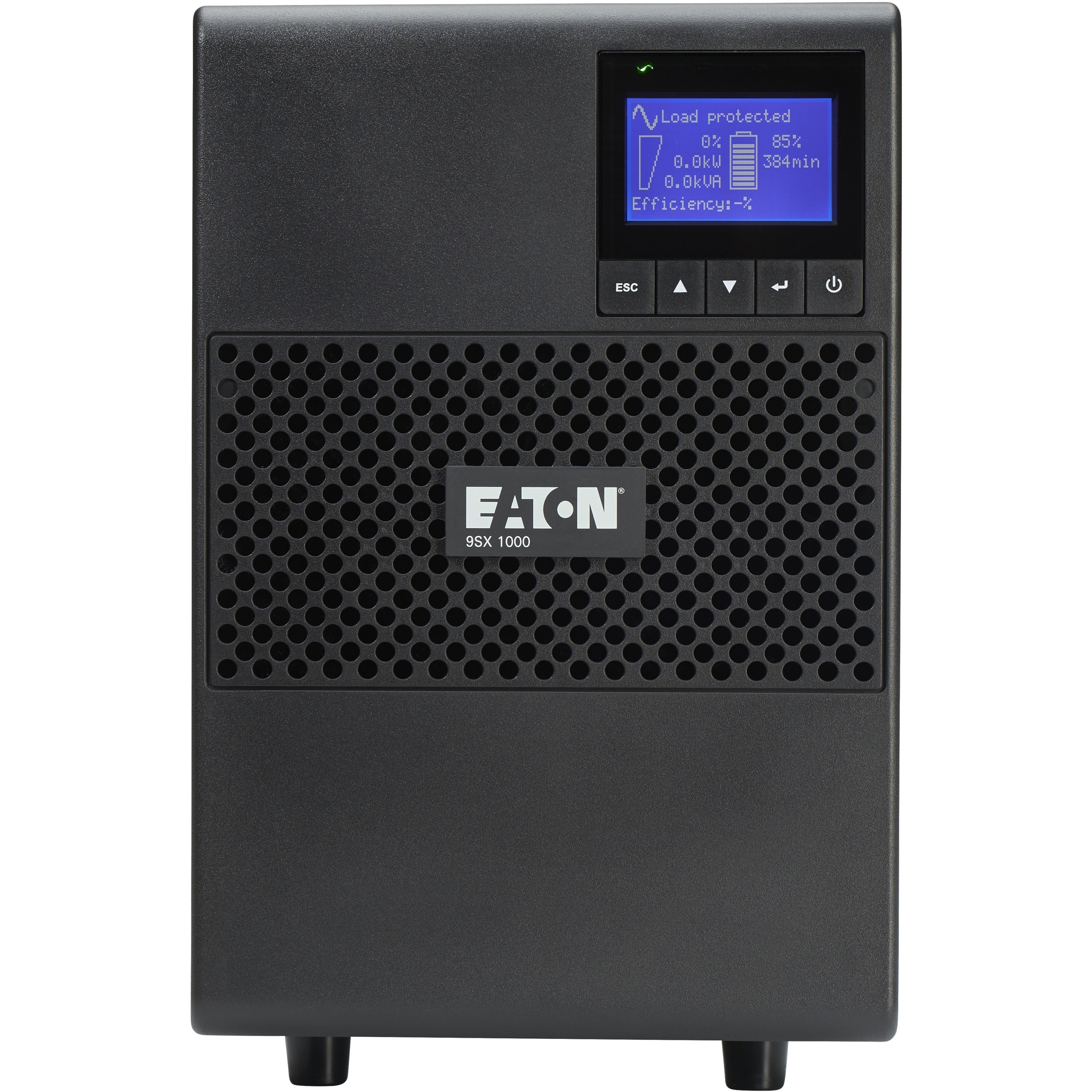 Eaton 9SX 1000VA Double Conversion Online Tower UPS, 900W, Pure Sine Wave, 6 NEMA 5-15R Outlets, Industrial IT Protection, 6.7 Min Backup, Hot-Swappable Battery (2 Year Warranty)