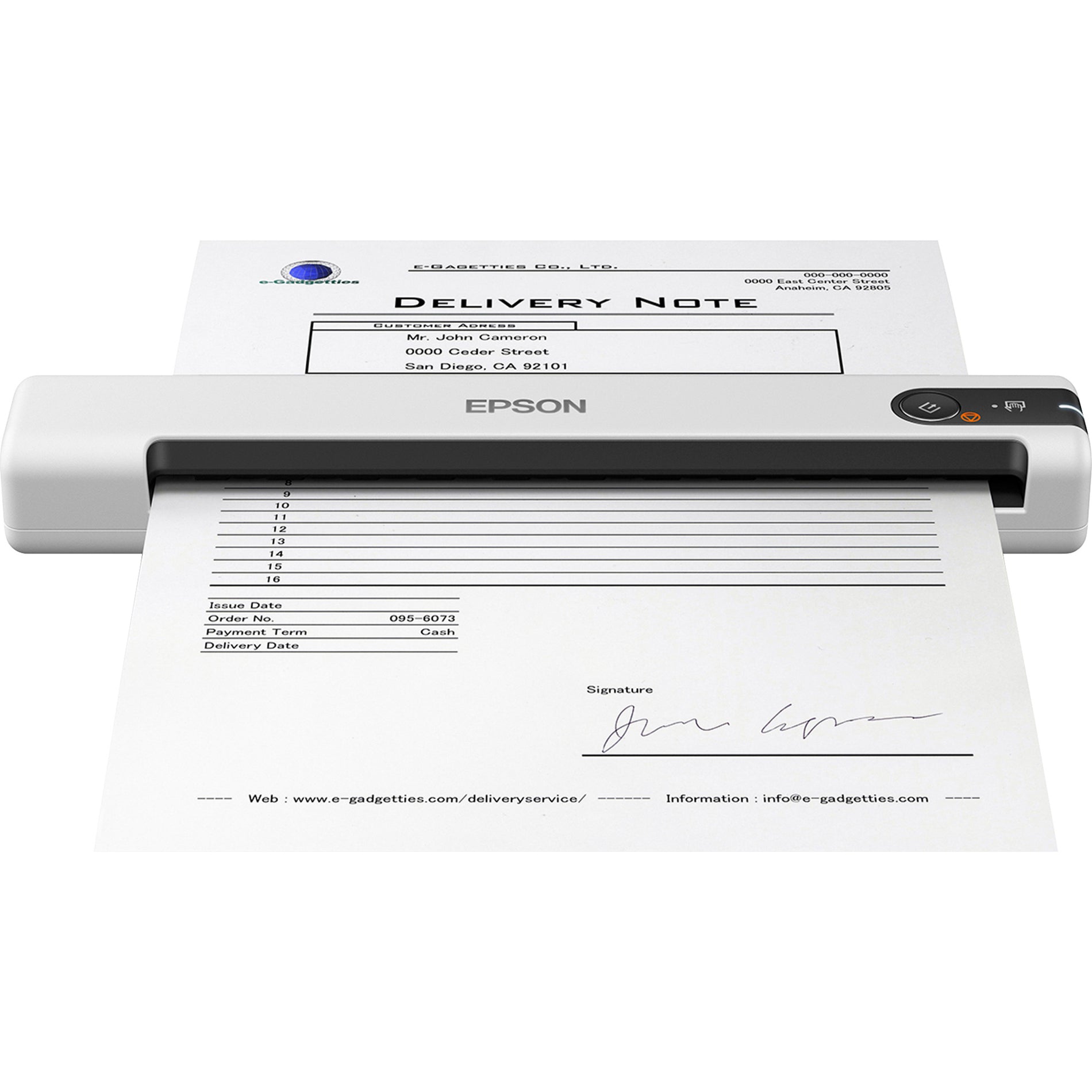 Epson DS-70 scanner digitizing a delivery note with signature-alternate-image7