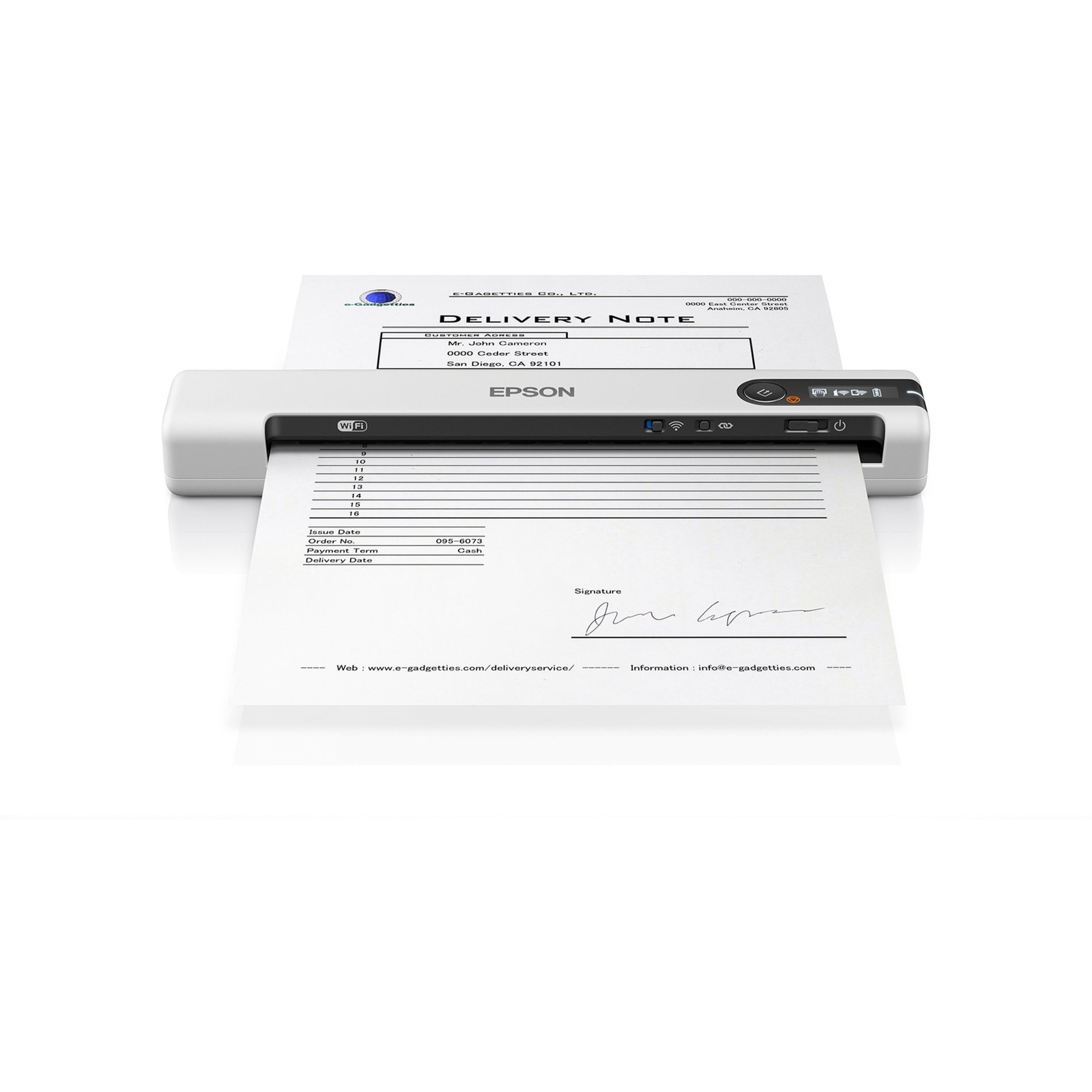 Epson DS-80W scanning business documents with clear feed system visible-alternate-image11