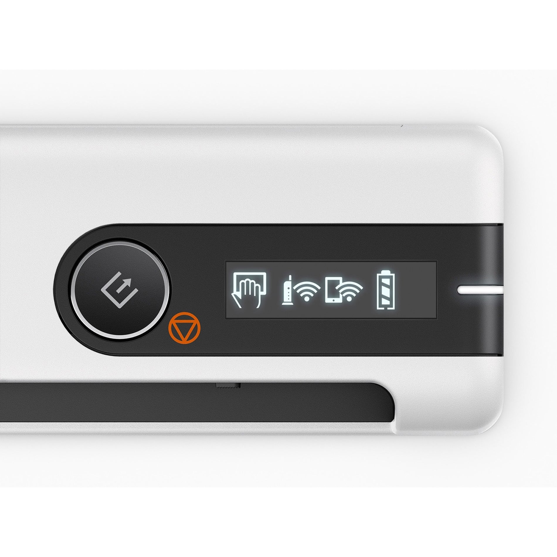 Detailed view of Epson DS-80W control panel and LED indicators-alternate-image7