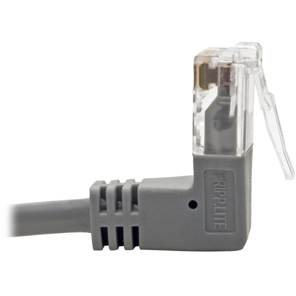 Tripp Lite N201-SR1-GY Right-Angle Cat6 UTP Patch Cable - 1 ft. M/M Slim Gray Snagless  Tripp Lite N201-SR1-GY Cavo patch Cat6 UTP ad angolo retto - 1 ft. M/M Sottile Grigio Senza incaglio