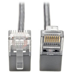 Tripp Lite N201-SR1-GY Right-Angle Cat6 UTP Patch Cable - 1 ft. M/M Slim Gray Snagless  트립 라이트 N201-SR1-GY 우각 Cat6 UTP 패치 케이블 - 1 ft. M/M 슬림 회색 스네그레스