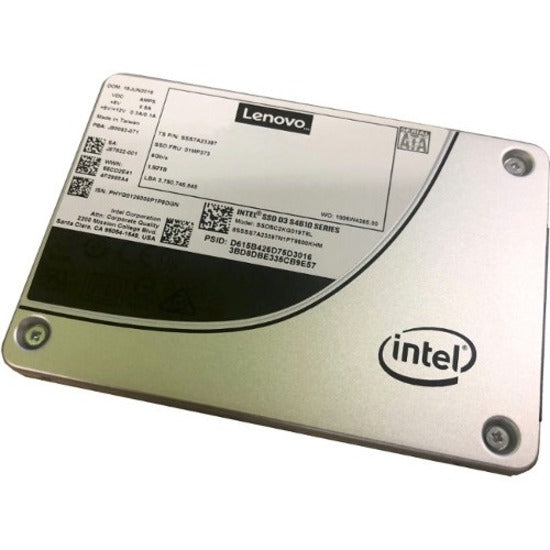 Lenovo 4XB7A13635 ThinkSystem 2.5" Intel S4610 960GB Mainstream SATA 6Gb Hot Swap SSD, High Performance Storage Solution