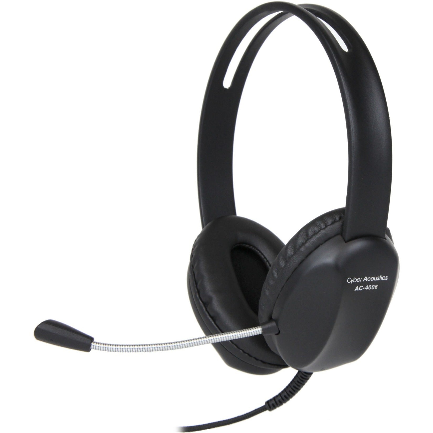 Cyber Acoustics AC-4006 Headset Stereo USB Headset Binaural Kabel Over-head dengan Mikrofon Noise Cancelling