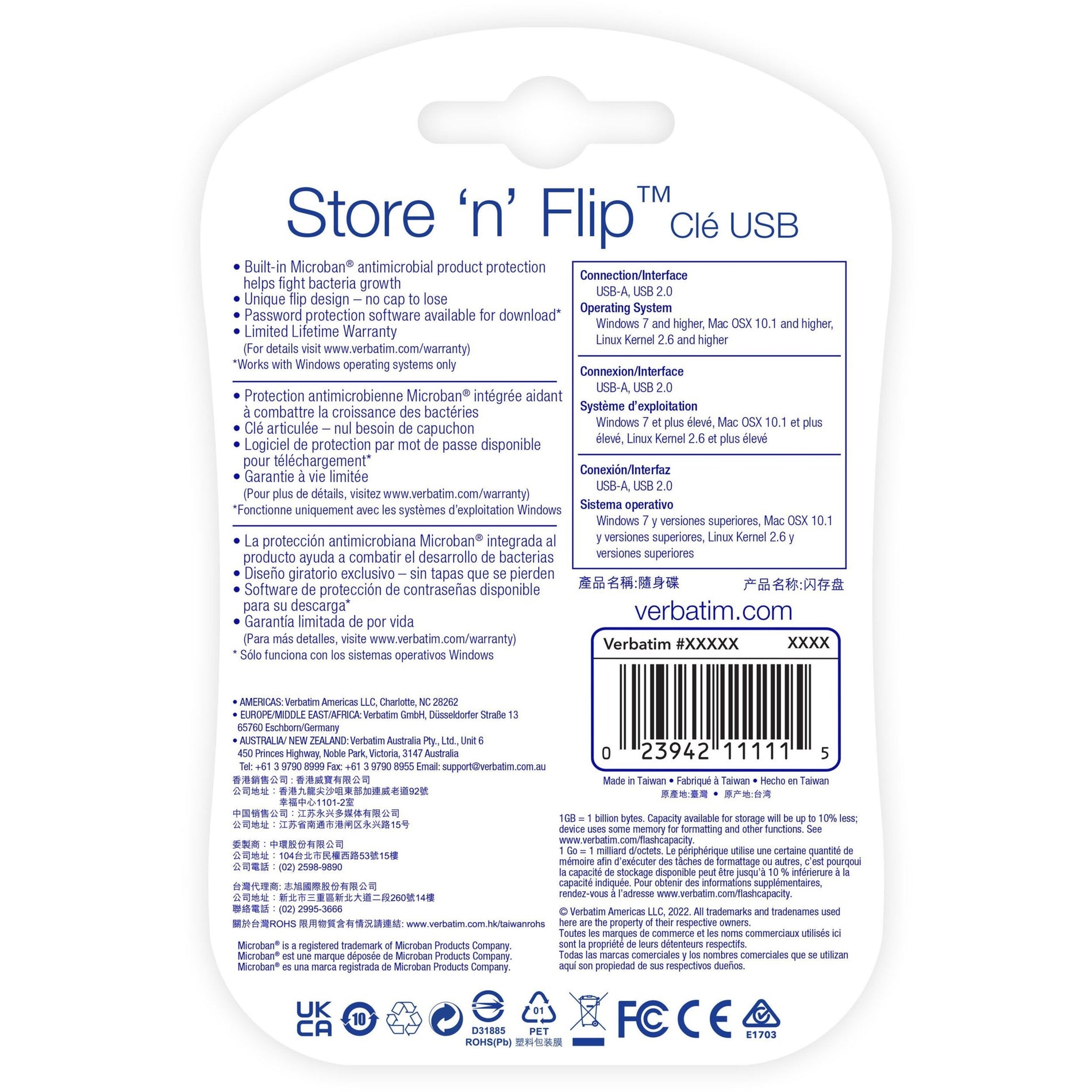 Store 'n' Flip USB drive retail packaging back with product information-alternate-image15