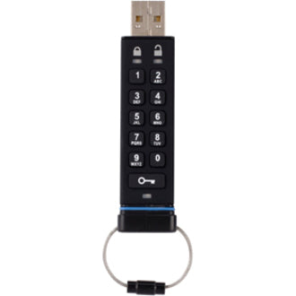 iStorage IS-FL-DA-256-4 4GB datAshur USB 2.0 Flash Drive, 256-bit Encryption, Password Protection