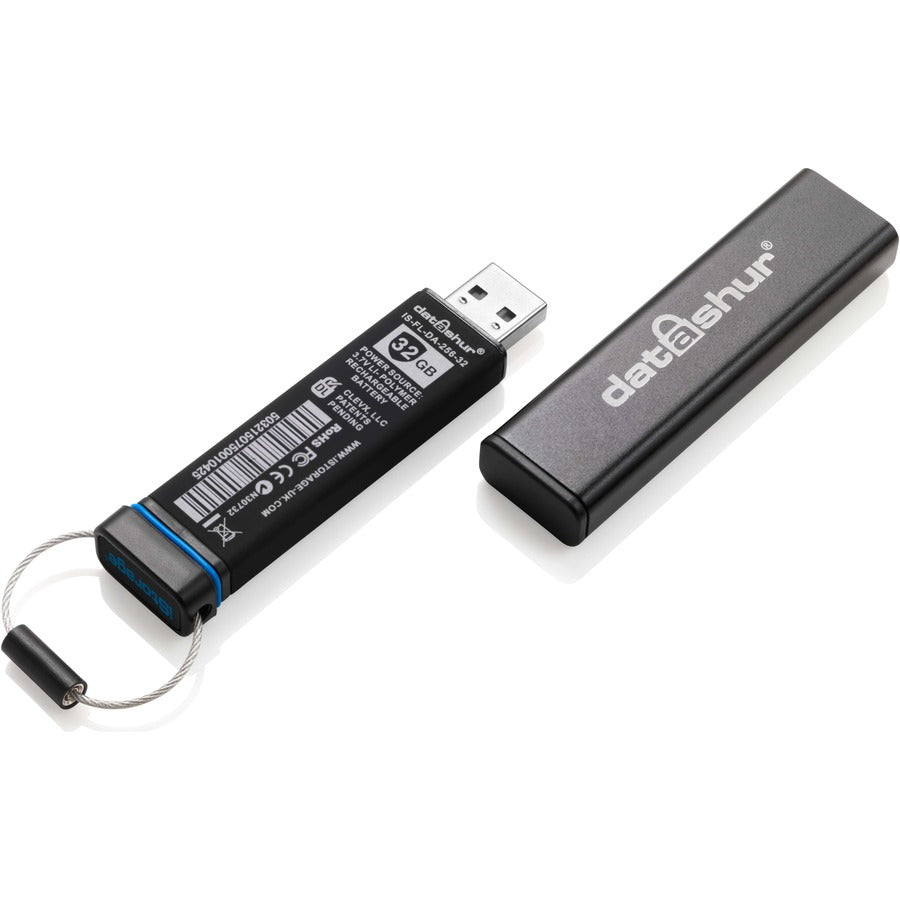 iStorage IS-FL-DA-256-4 4GB datAshur USB 2.0 Flash Drive, 256-bit Encryption, Password Protection