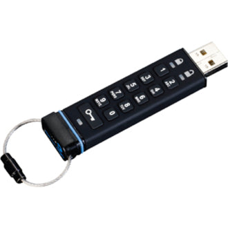 iStorage IS-FL-DA-256-4 4GB datAshur USB 2.0 Flash Drive, 256-bit Encryption, Password Protection