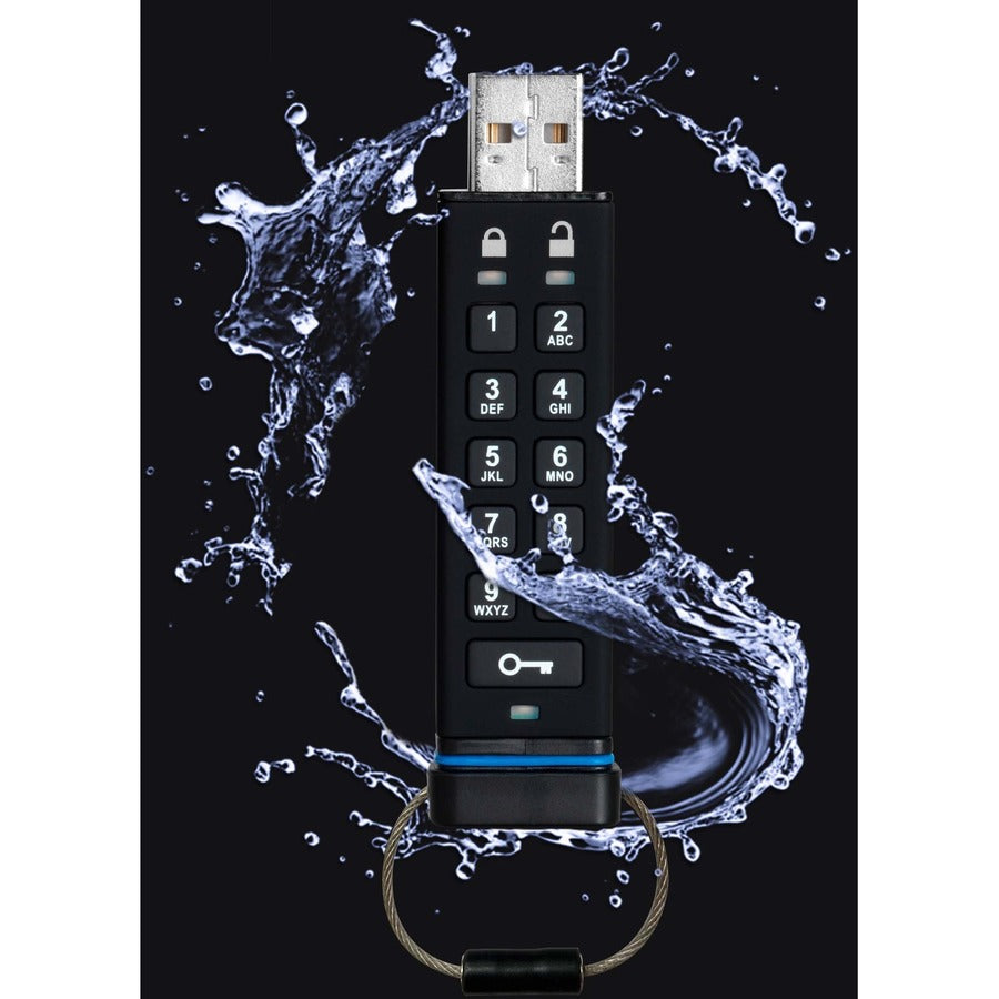 iStorage IS-FL-DA-256-4 4GB datAshur USB 2.0 Flash Drive, 256-bit Encryption, Password Protection