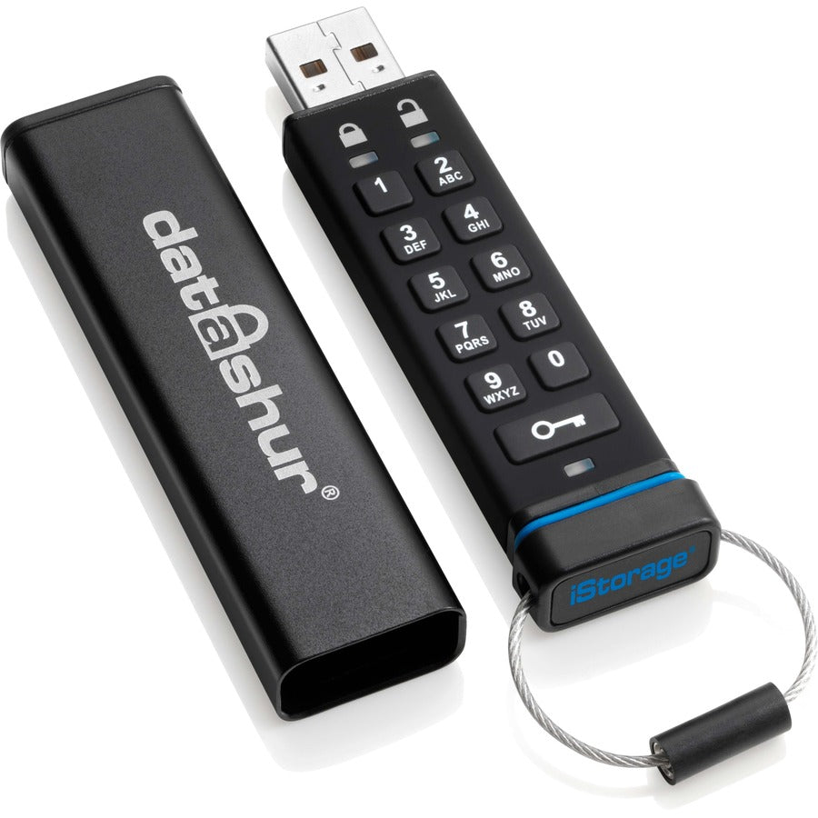 iStorage IS-FL-DA-256-4 4GB datAshur USB 2.0 Flash Drive, 256-bit Encryption, Password Protection