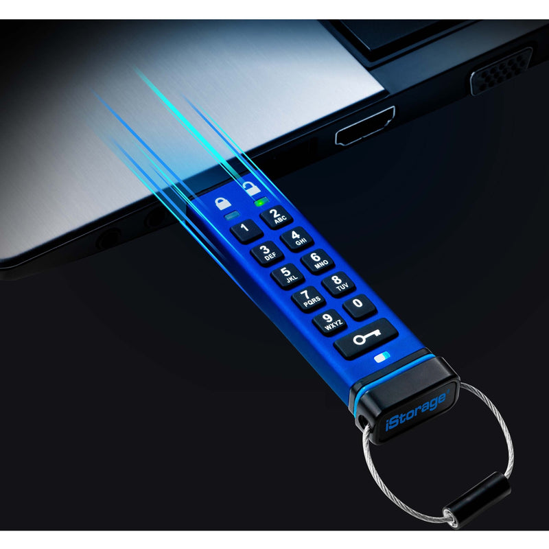 Active encryption demonstration with LED indicators illuminated