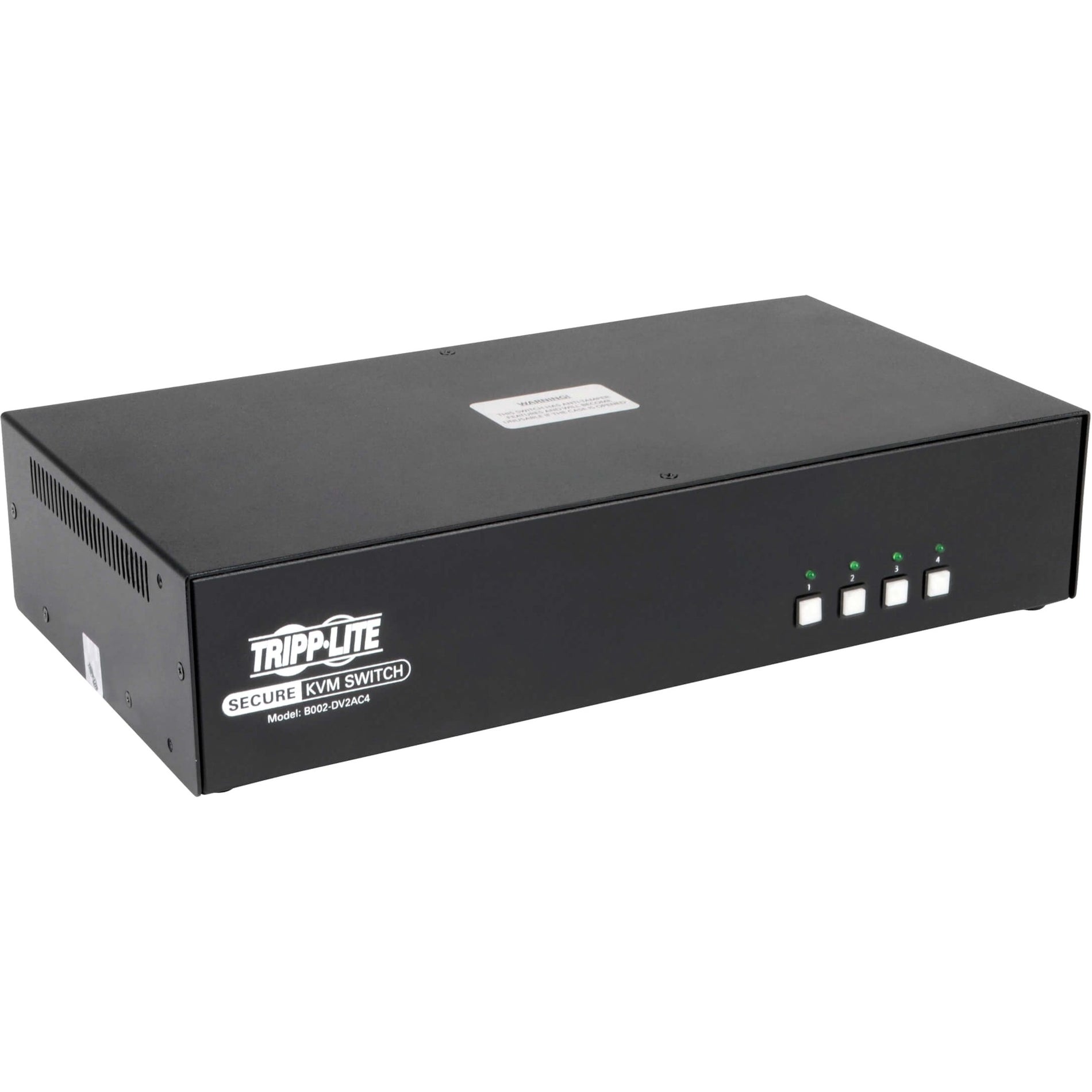 Tripp Lite B002-DV2AC4 4-Port NIAP PP3.0-Certified DVI-I KVM Switch Maximum Video Resolution 2560 x 1600 3 Year Warranty トリップライト B002-DV2AC4 4ポート NIAP PP3.0 認定 DVI-I KVM スイッチ、最大ビデオ解像度 2560 x 1600、3年保証