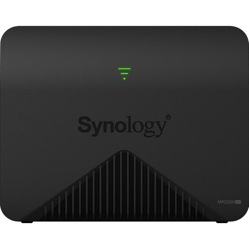 Top view of Synology MR2200AC router highlighting ventilation system and build quality-alternate-image2