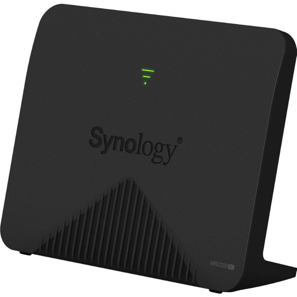 Front view of Synology MR2200AC mesh router showing LED status indicators and ventilation pattern-alternate-image1