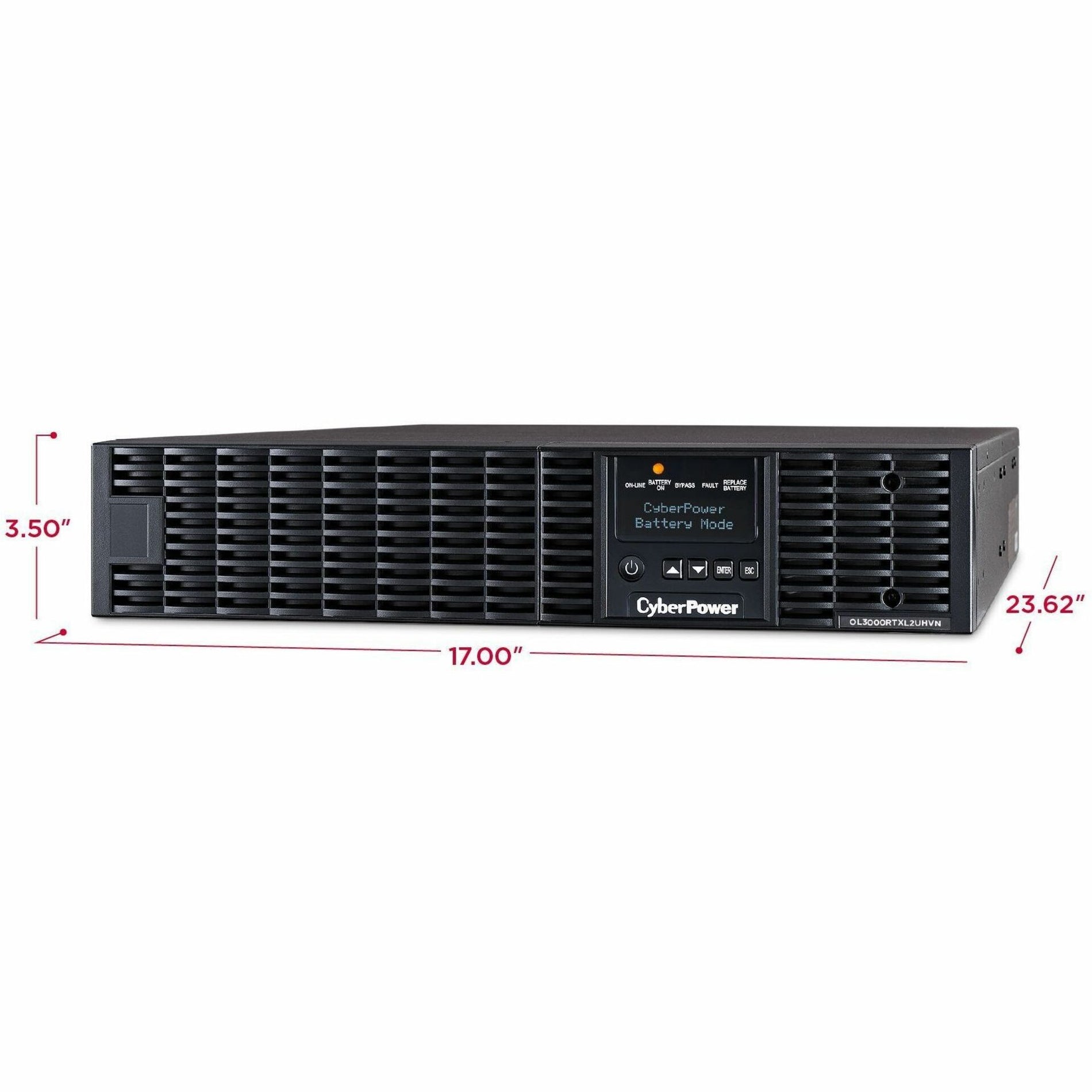 CyberPower OL3000RTXL2UHVN Smart App Online Rack/Tower UPS 3KVA Energy Star 3 Year Warranty  CyberPower OL3000RTXL2UHVN App Smart Online Rack/Tower UPS 3KVA Energy Star 3 Garanzia Anni