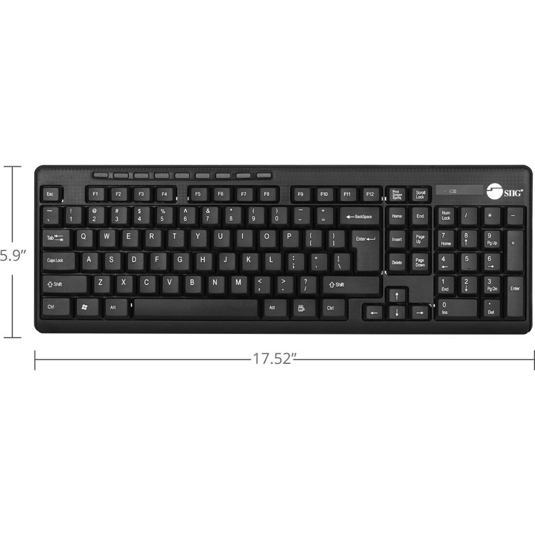 SIIG JK-WR0T12-S1 Wireless Extra-Duo Keyboard & Mouse Multimedia Hot Keys QWERTY Layout