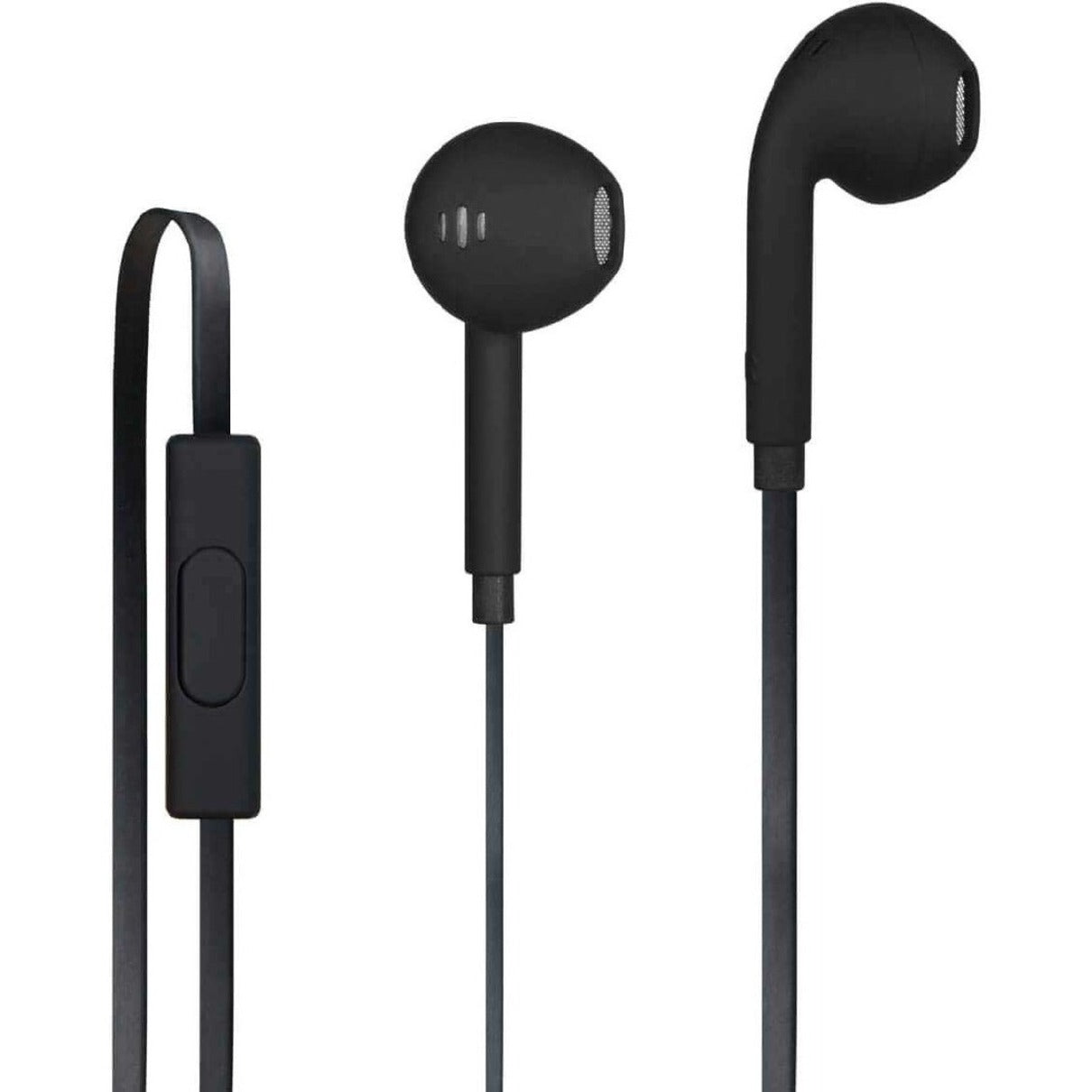 iStore AEH03611CAI Classic Fit Earbuds Matte Black, Tangle-free Cable, In-Line Controller