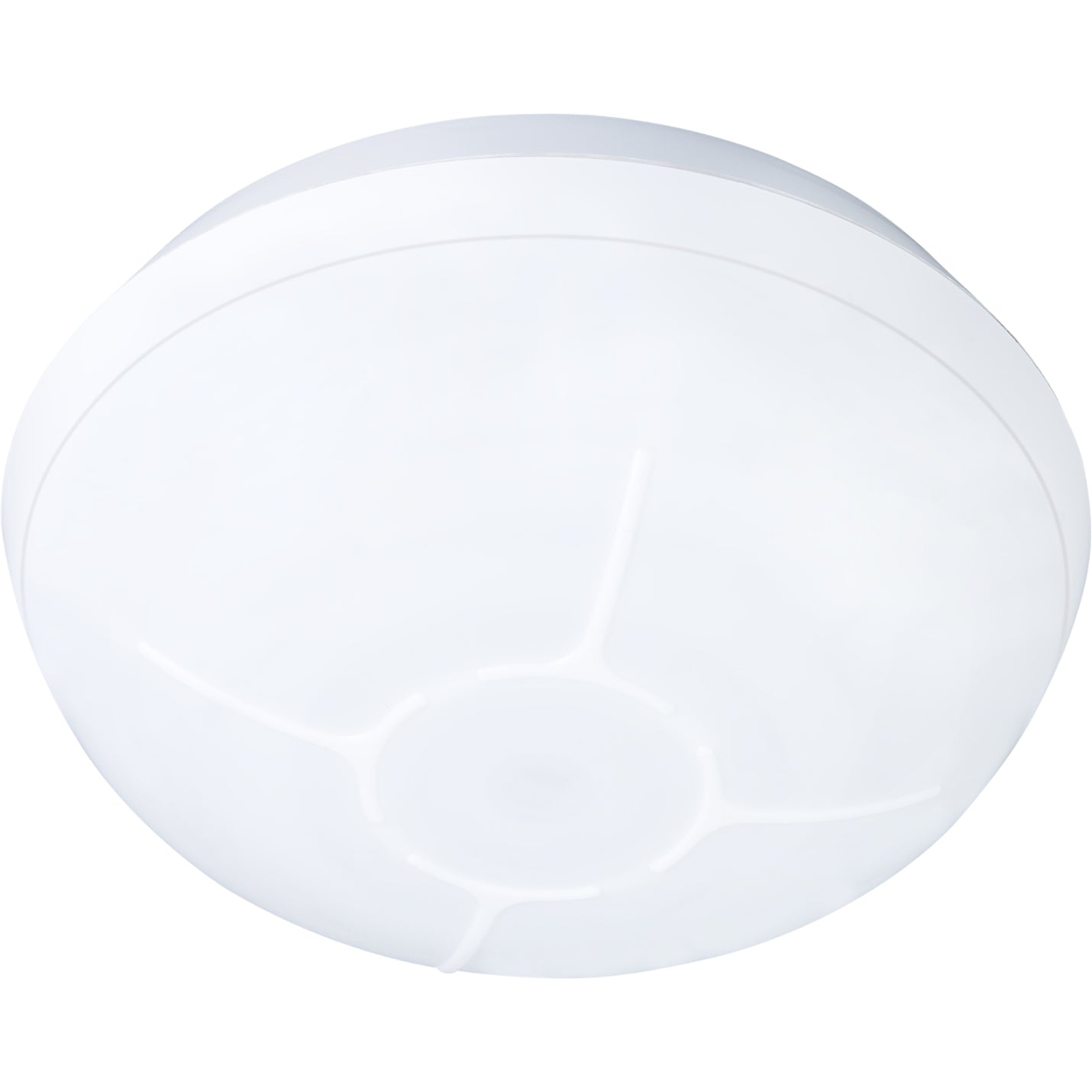 Angled view of DSC PG9862 wireless ceiling PIR sensor showing curved detection surface-alternate-image2