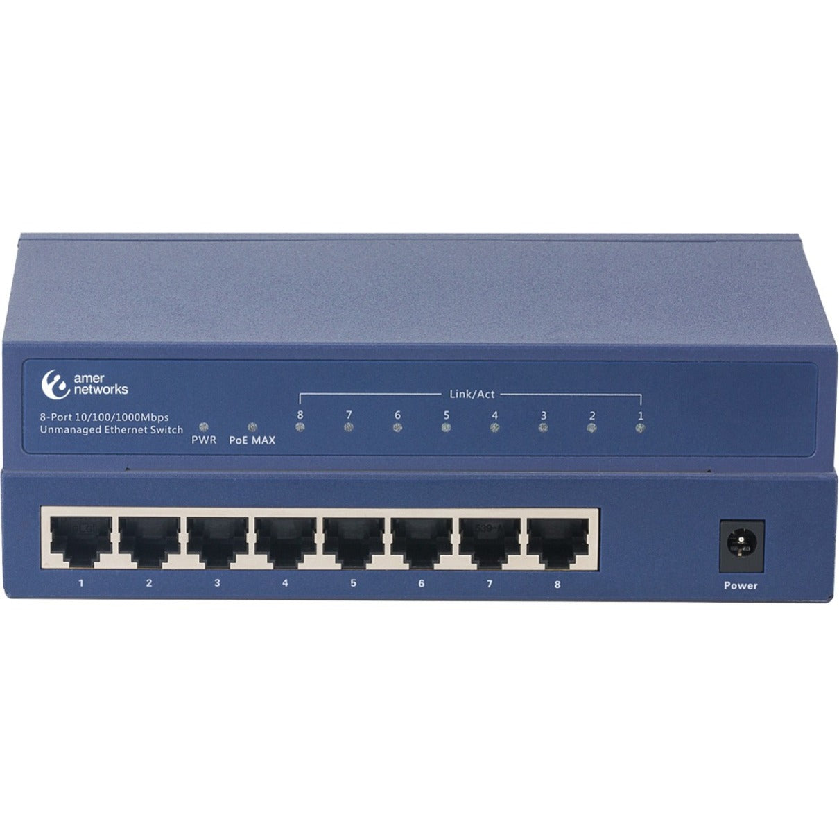 Amer SG8P 8 Port 10/100/1000Mbps Economic PoE Switch, Gigabit Ethernet, Metal Construction