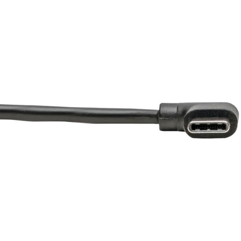 Close-up of the right-angle USB-C connector showing strain relief feature