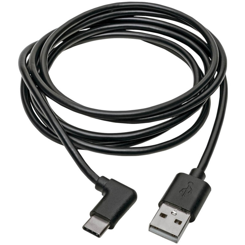 Full length view of the 6-foot Tripp Lite USB-A to USB-C cable showing cable flexibility and reach