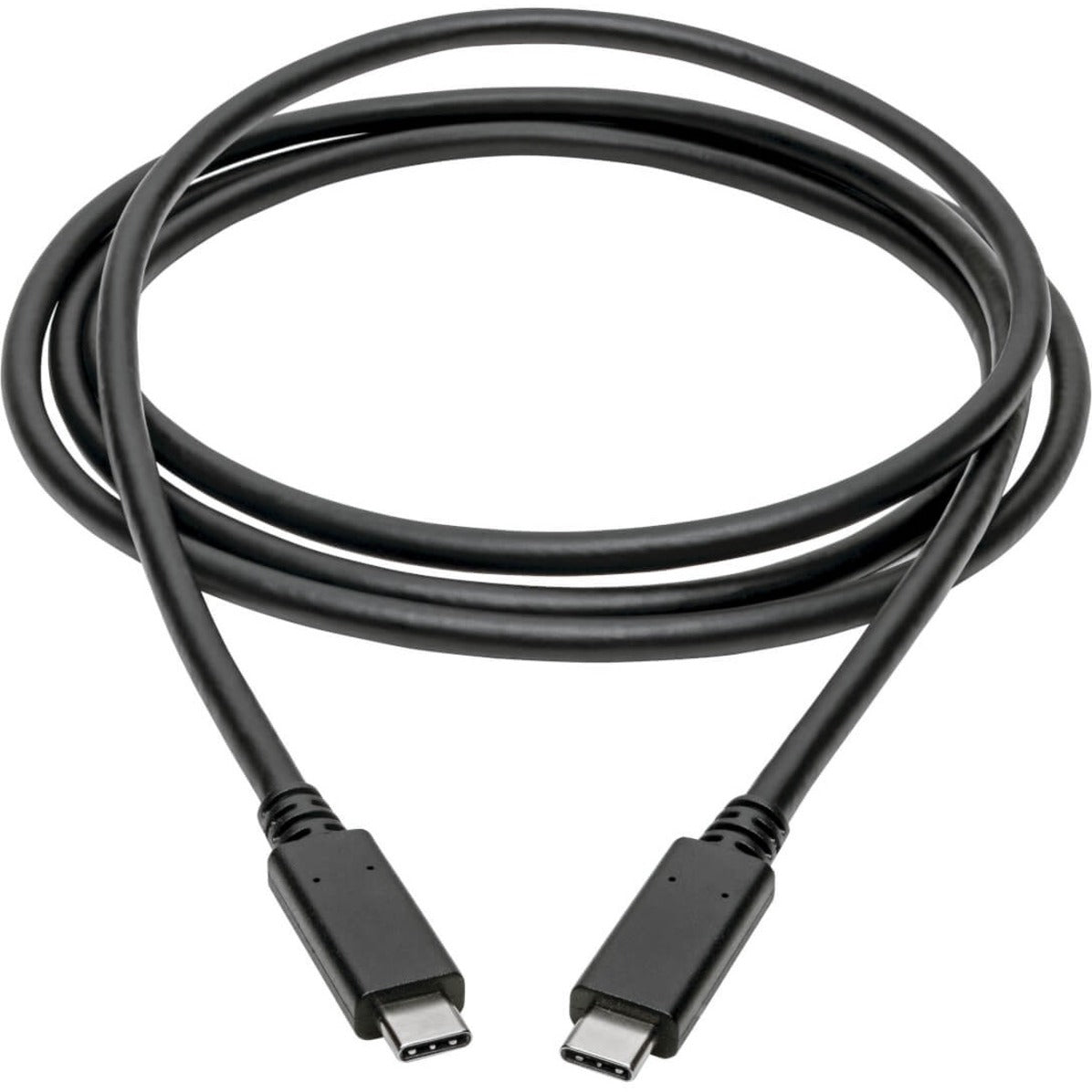 Full length view of 6-foot black USB-C to USB-C cable showing flexible design-alternate-image2