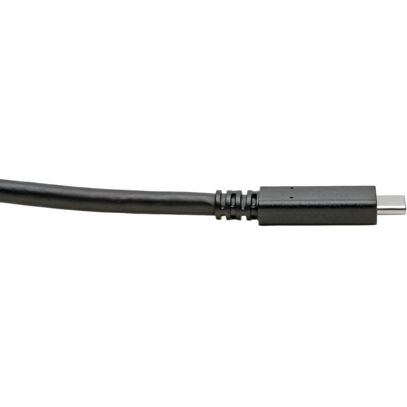 Side view of USB-C connector showing strain relief and cable construction