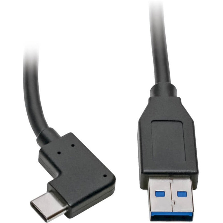 Tripp Lite U428-003-CRA Rechte-hoek USB-C naar USB-A kabel M/M 3 ft. Spanningsontlasting Omkeerbaar 5 Gbit/s