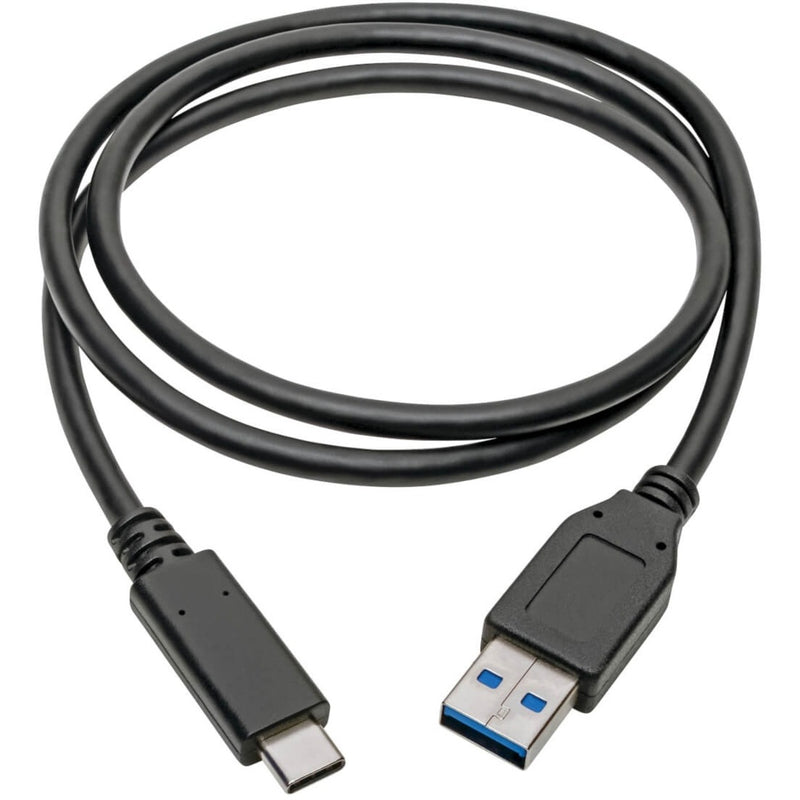 Full length view of Tripp Lite U428-C03-G2 USB cable showing flexible black cable design