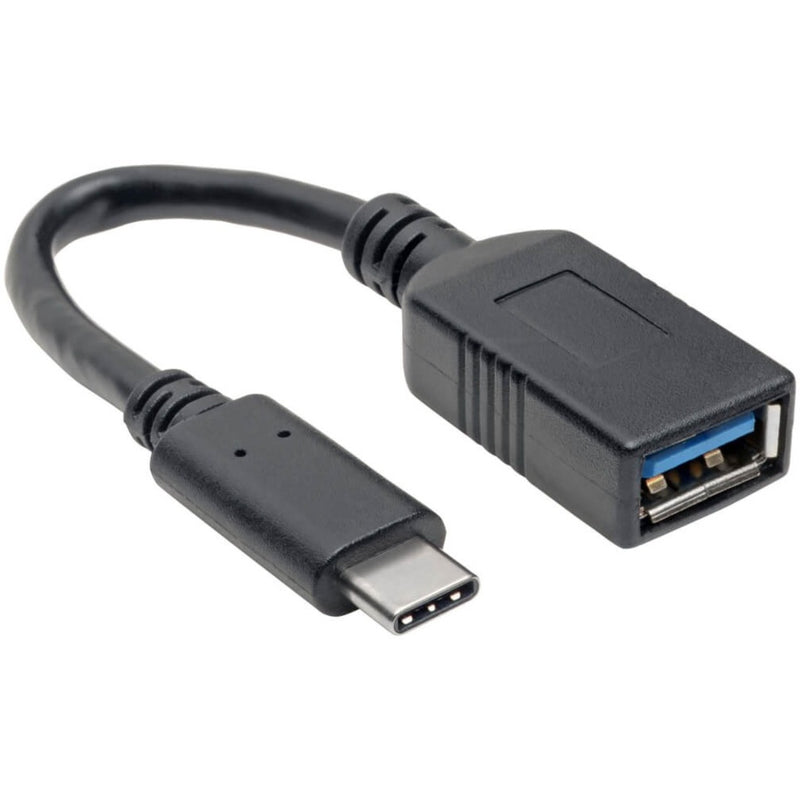 Tripp Lite USB-C to USB-A adapter cable showing both connectors with blue USB 3.0 interface