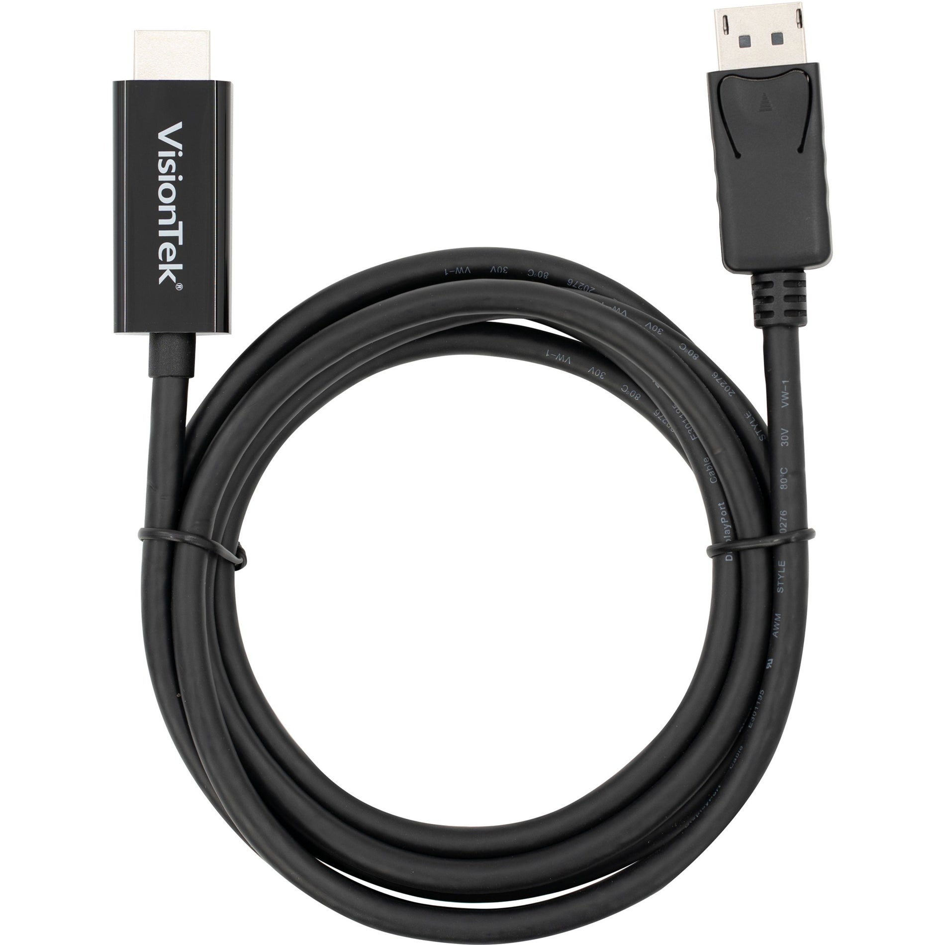 VisionTek 901214 DisplayPort to HDMI 2M Active Cable (M/M), Plug & Play, 6.56 ft, 4K Supported