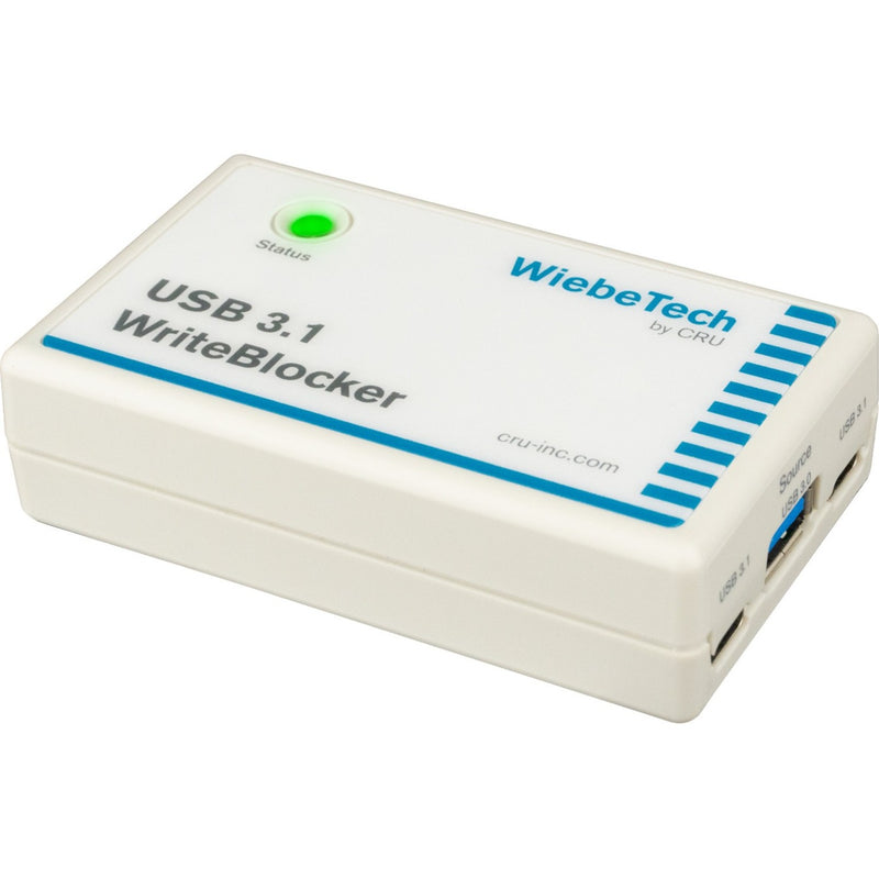 Front view of WiebeTech USB 3.1 WriteBlocker showing status LED and device labeling