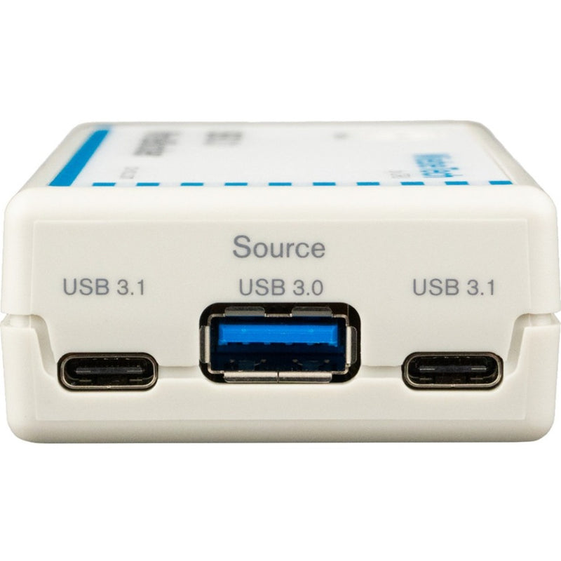 Close-up of WriteBlocker source ports showing USB 3.1 and 3.0 connections