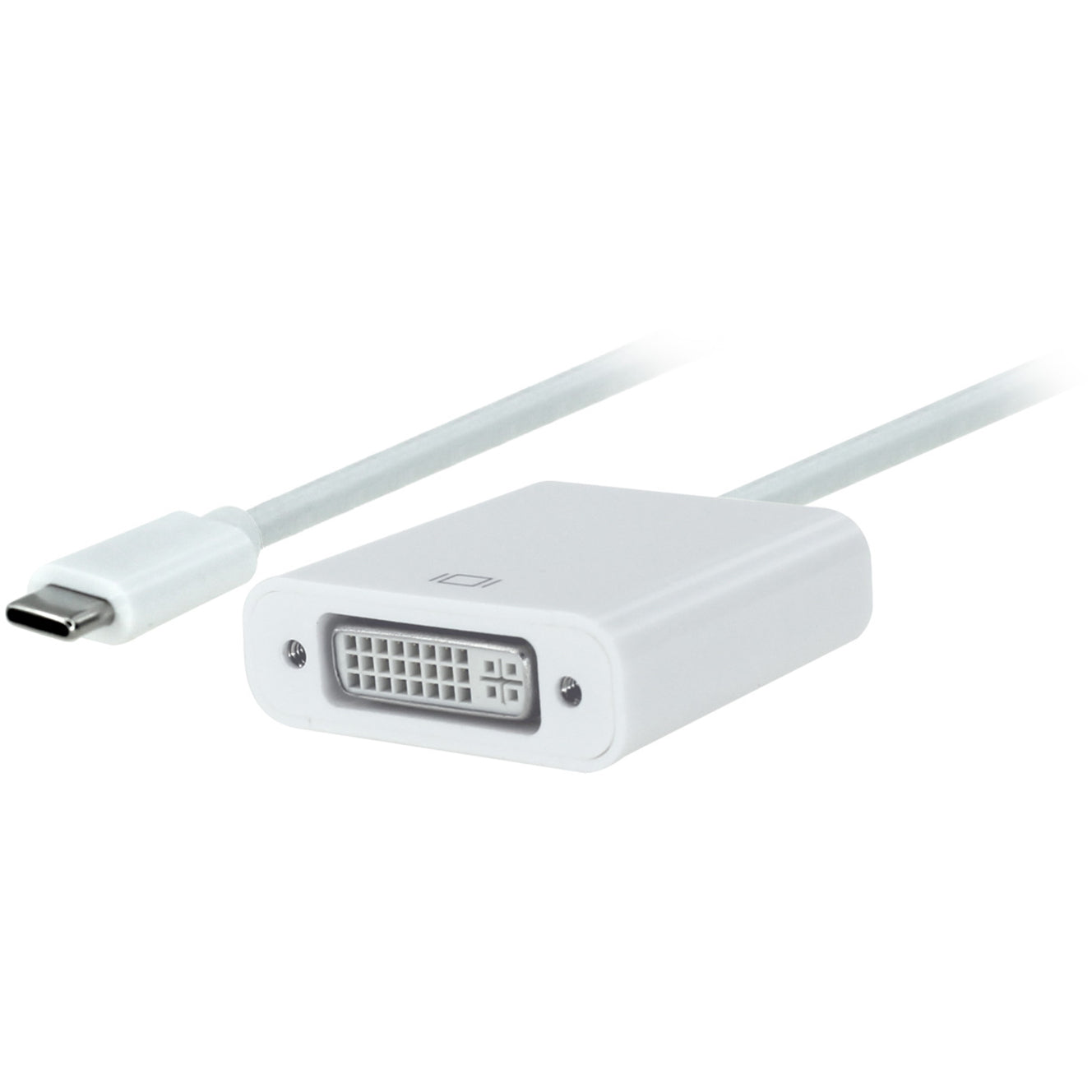 4XEM 4XUSBCDVI6 USB-C to DVI Adapter Cable, 6FT- White, Plug & Play, Active